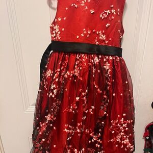Red A-line Sleeveless Dress for Wedding Guest